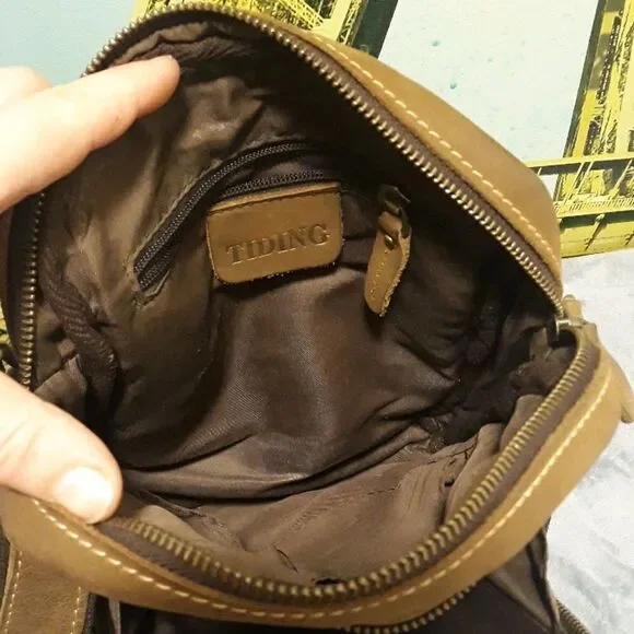 Tiding leather crossbody bag brown - Picture 6 of 8